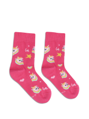 Be Lenka Kids Crew Socks, Unicorn Bubblegum Pink